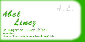 abel lincz business card